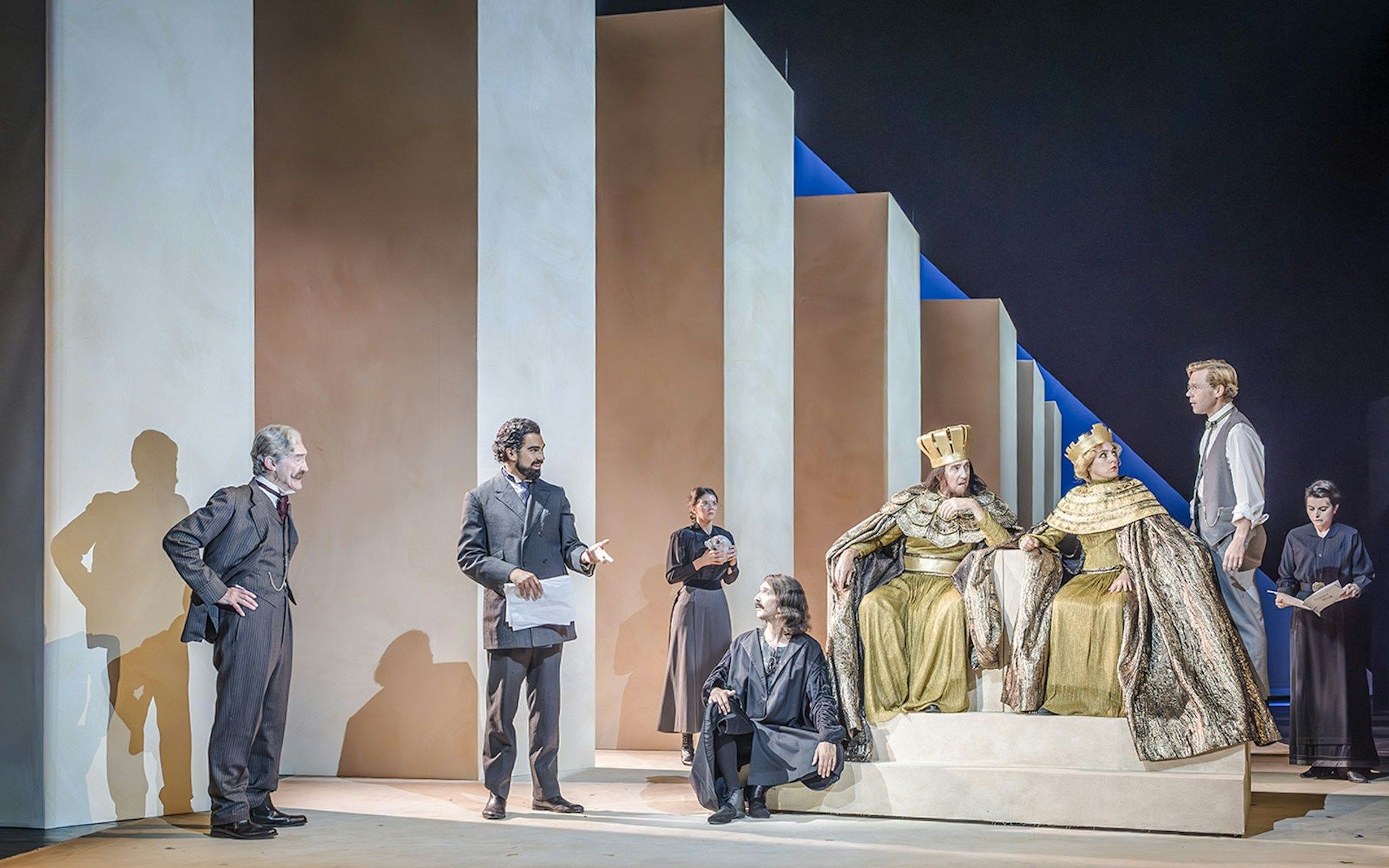 Performers in period costumes on stage during Grace Pervades West End show