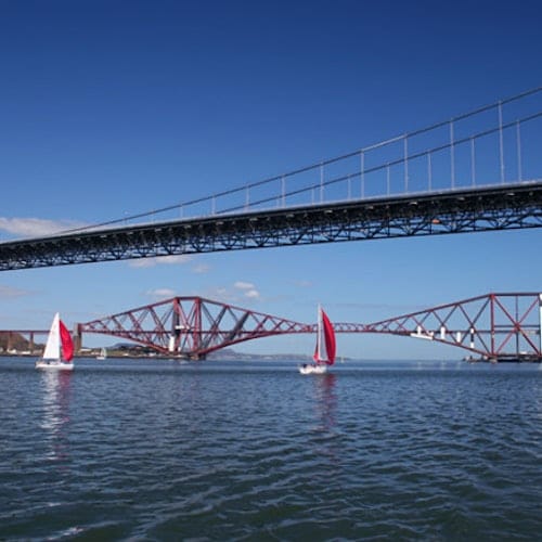 The Three Bridges & Inchcolm Island Cruise from South Queensferry — portrait