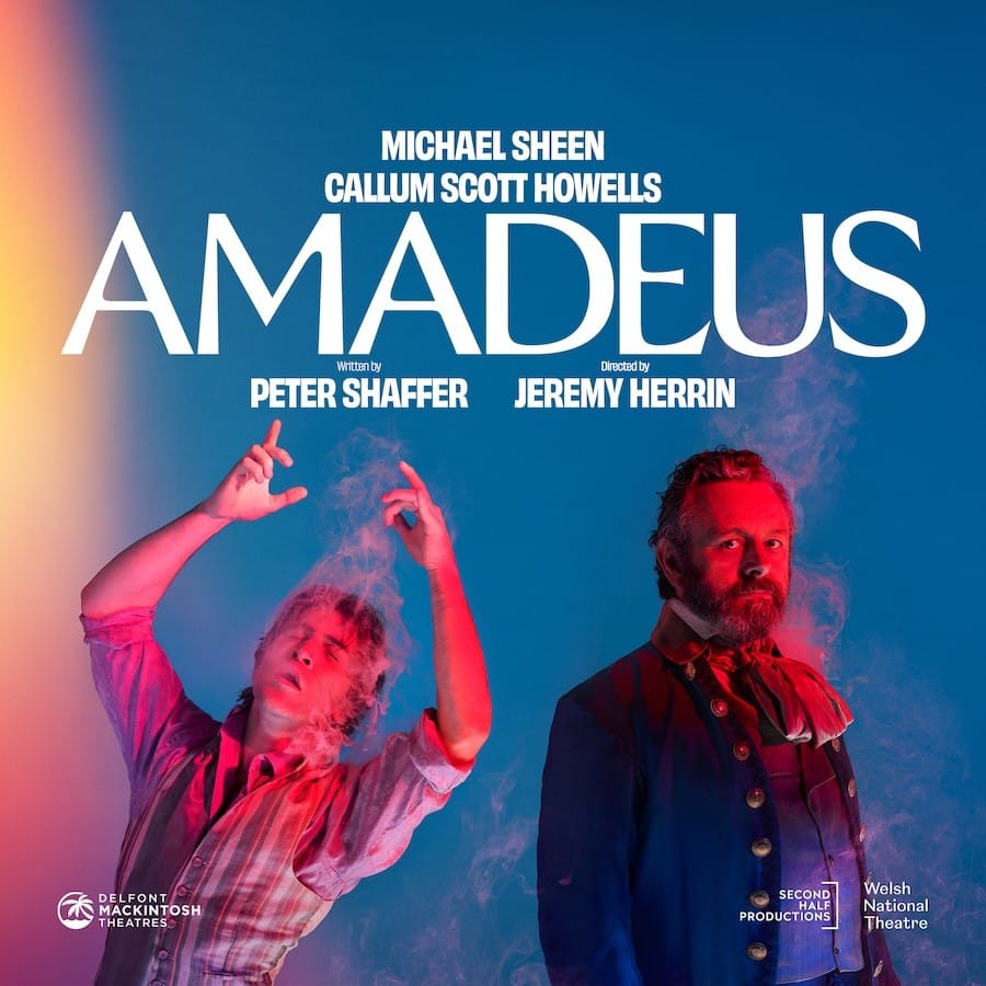 Amadeus key art with Michael Sheen as Salieri and Callum Scott Howells as Mozart