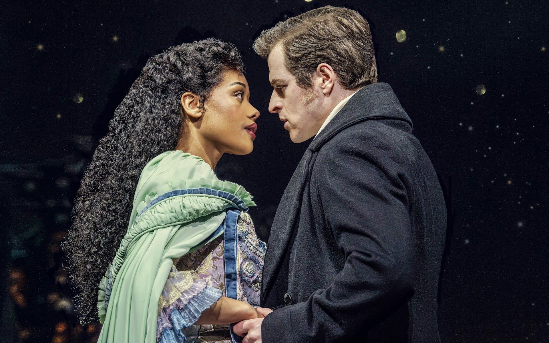 Actors in a dramatic scene from Phantom of the Opera production — The Phantom of the Opera