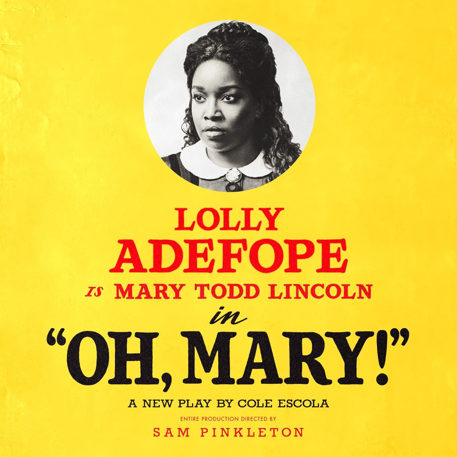 Lolly Adefope as Mary Todd Lincoln in Oh, Mary!, photo by Oliver Rosser