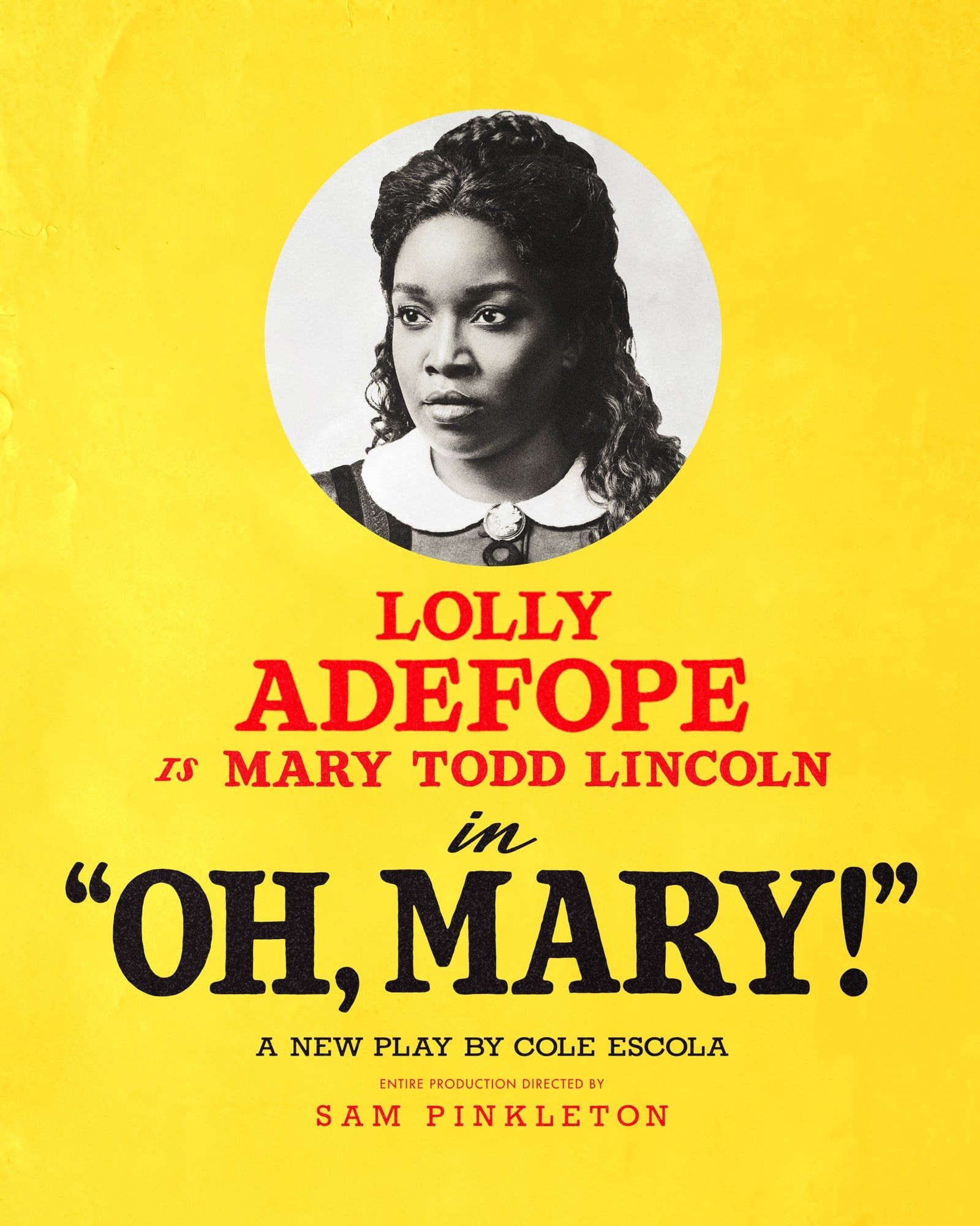 Lolly Adefope as Mary Todd Lincoln in Oh, Mary!, photo by Oliver Rosser