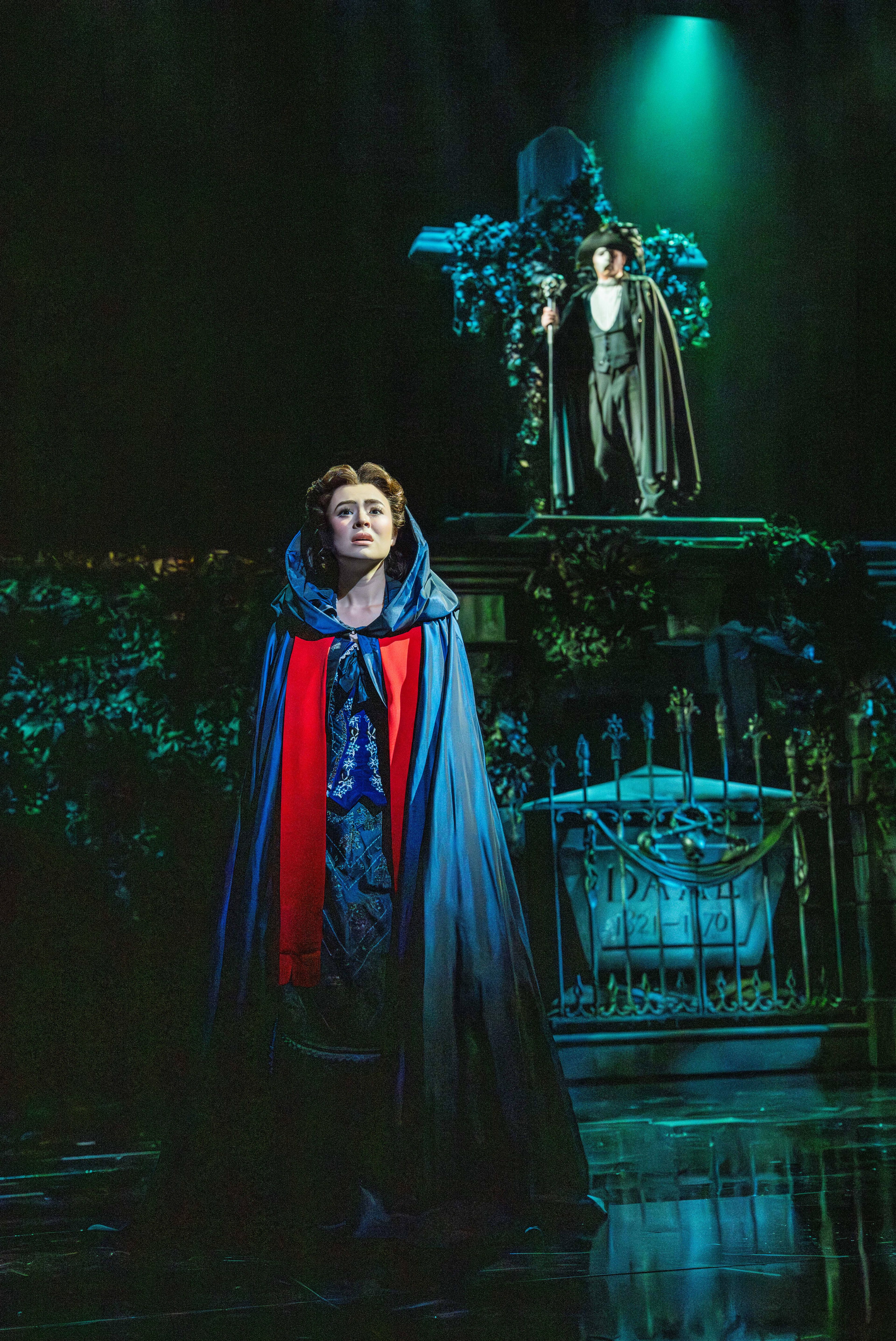 Christine alone on stage, The Phantom of the Opera. Photo by Johan Persson