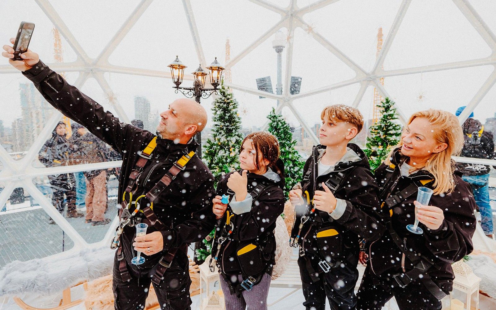 Up at the O2 Snow Globe Experience — landscape