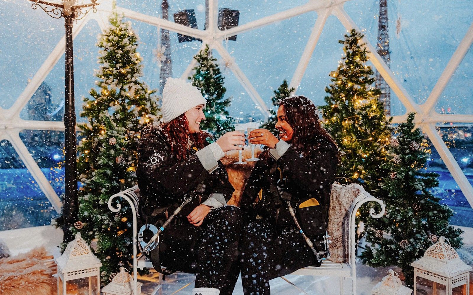 Up at the O2 Snow Globe Experience — portrait