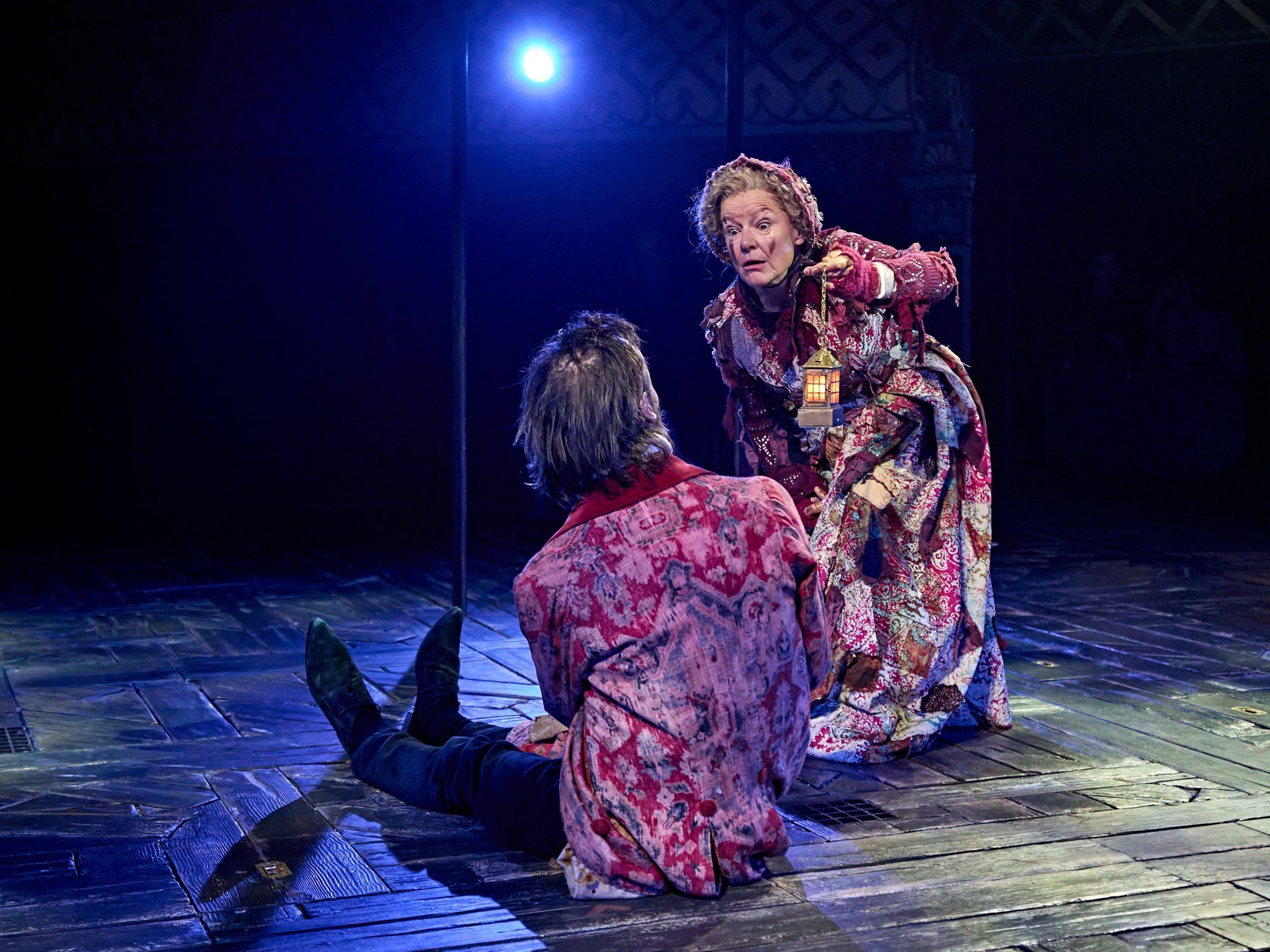 A Christmas Carol at The Old Vic (previous year's production): Scrooge with the Ghost of Christmas Past. Photo: Manuel Harlan