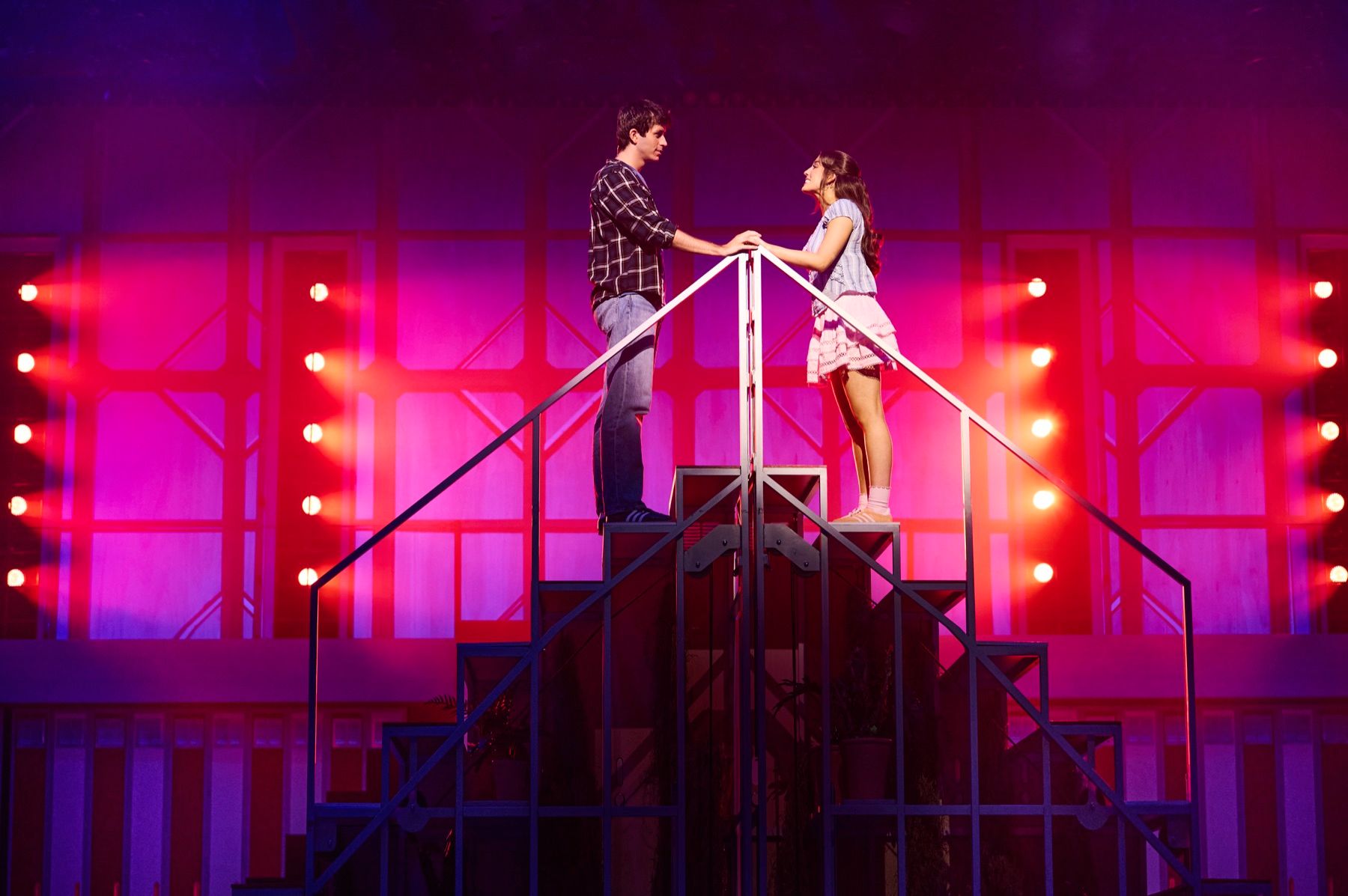 Tobias Turley as Troy Bolton and Leonor Correia as Gabriella Montez in High School Musical (photo: Matt Crockett)