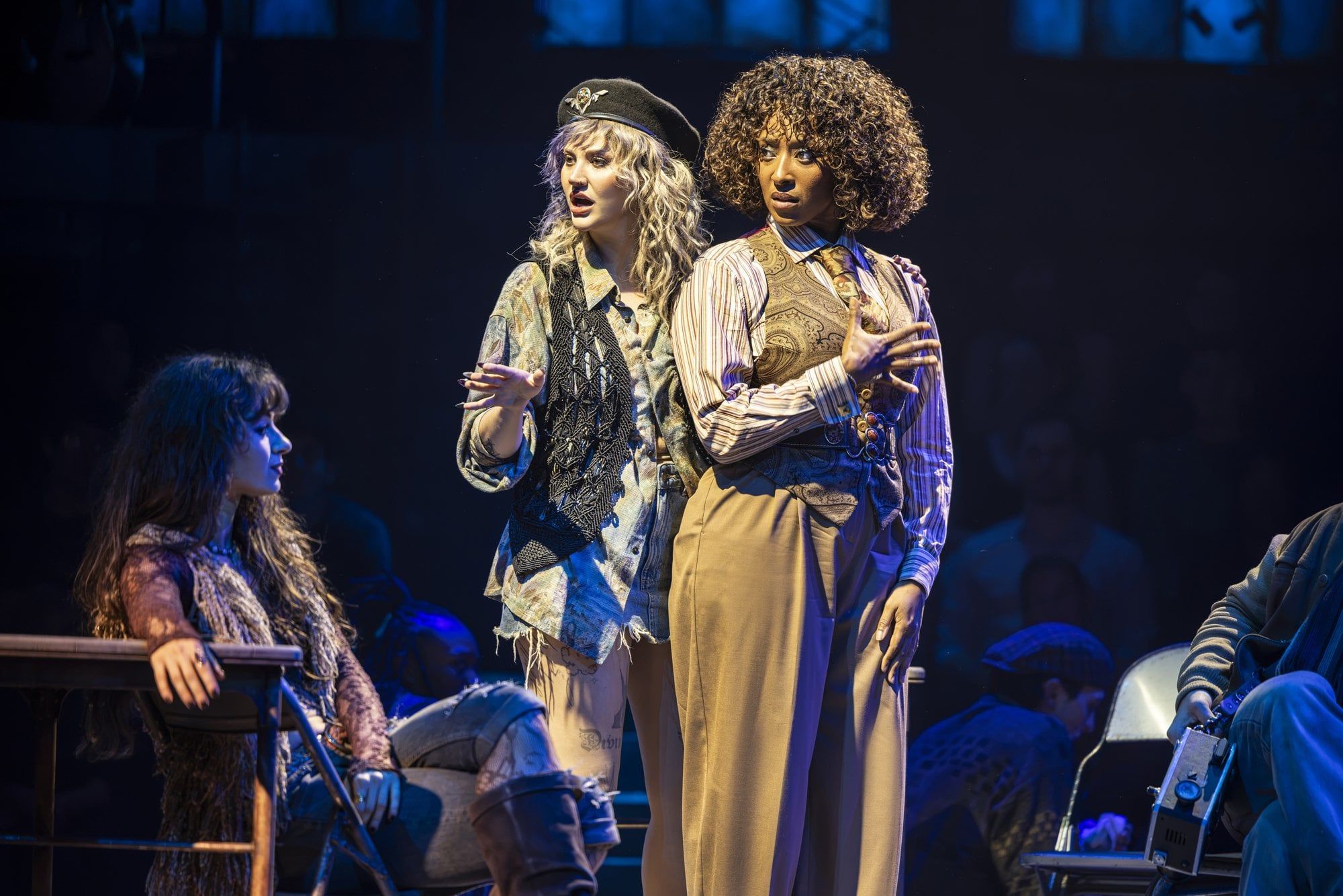 Lazy Violet (Maureen) and Danielle Fiamanya (Joanne) in RENT at the Tom Stoppard Theatre. Photo: Pamela Raith