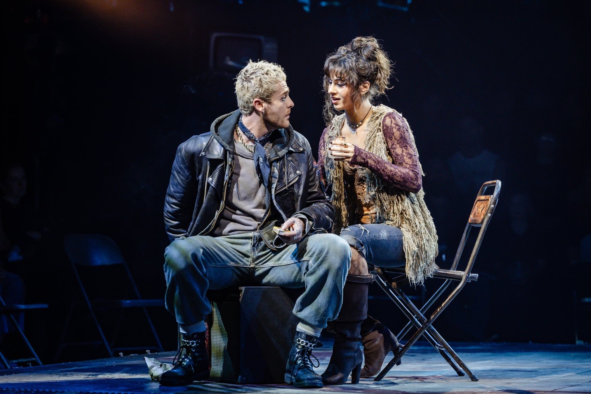 Travis Ross (Roger) and Alexa Lopez (Mimi) in RENT at the Tom Stoppard Theatre. Photo: Danny Kaan