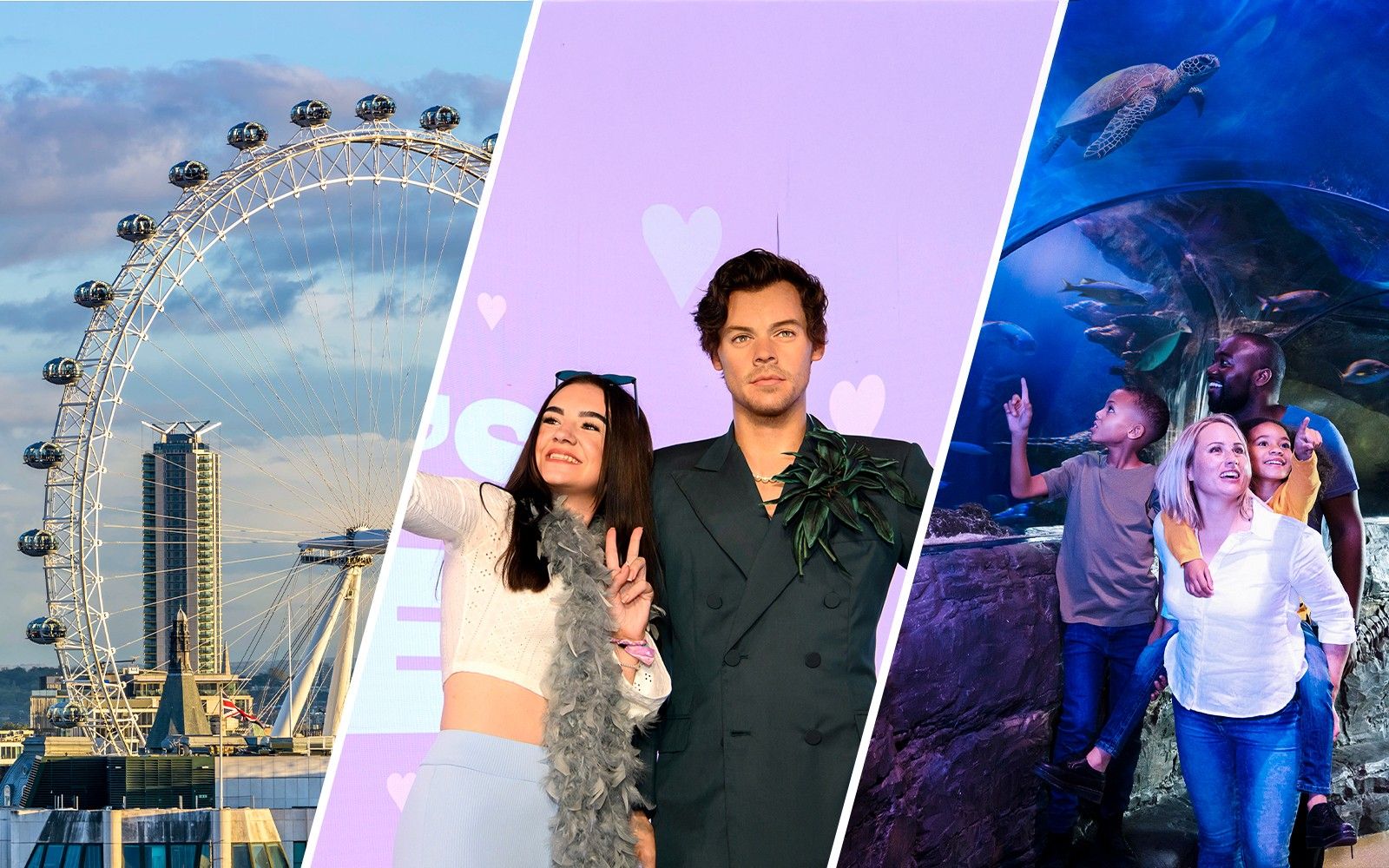 London Eye, Madame Tussauds, and SEA LIFE attractions in London.