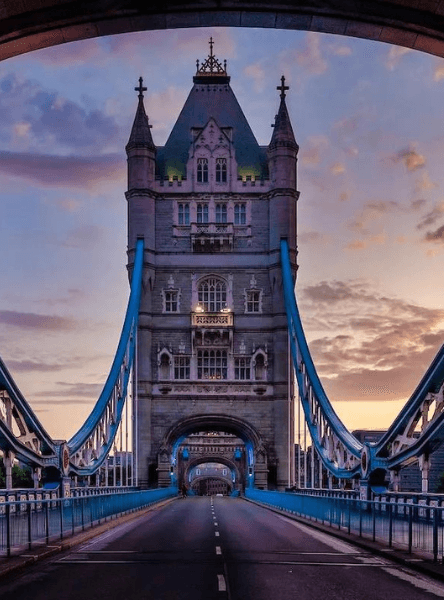 Tower Bridge over the Thames at sunset