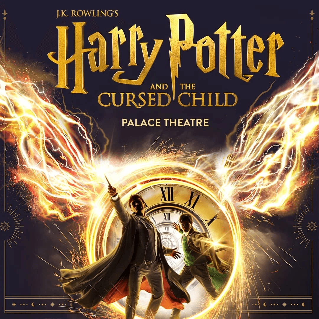Stage set and lighting for Harry Potter and the Cursed Child at its London West End theatre