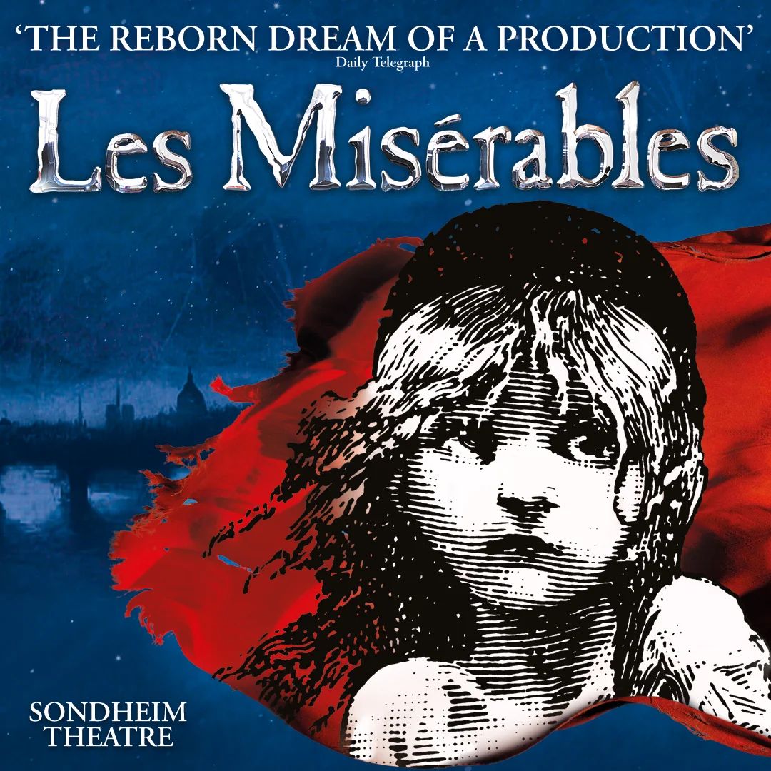 Stage set and lighting for Les Misérables at its London West End theatre