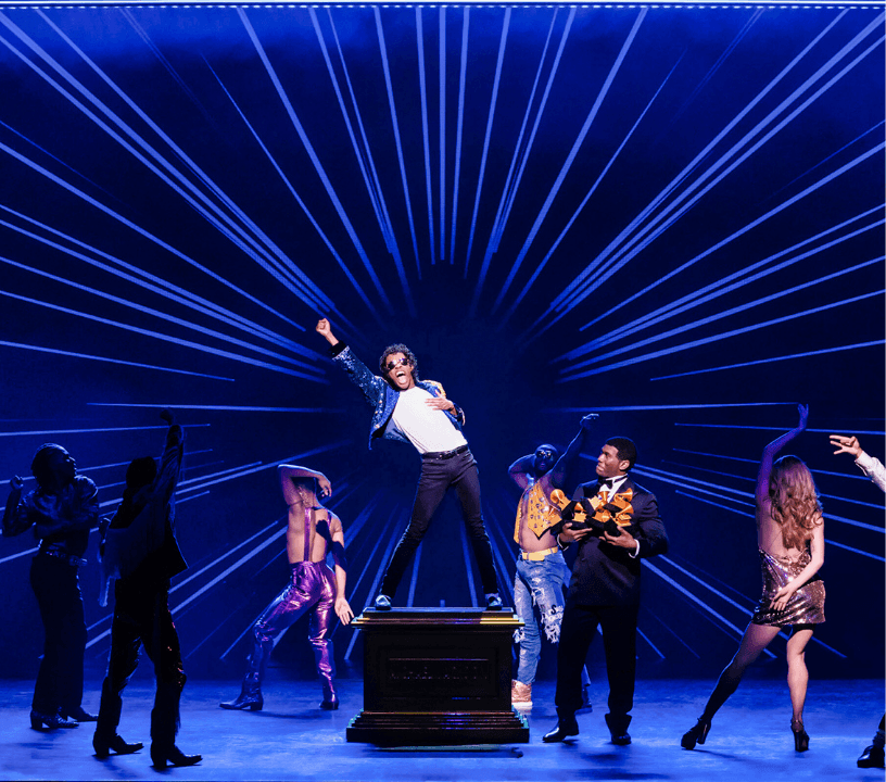 Stage set and lighting for MJ The Musical at its London West End theatre
