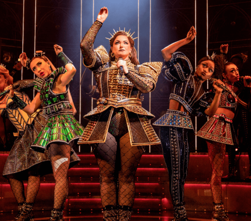 Stage set and lighting for SIX The Musical at its London West End theatre