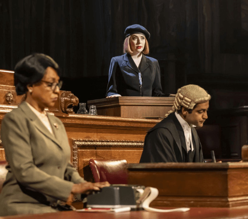 Stage set and lighting for Witness for the Prosecution at its London West End theatre