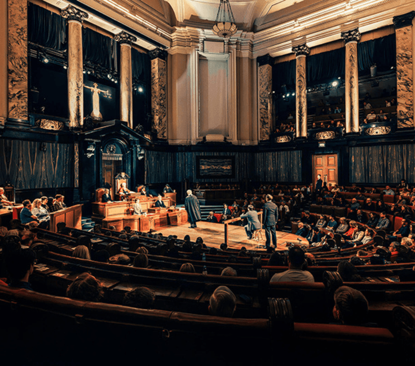 Behind the scenes look at Witness for the Prosecution production design and theatrical staging