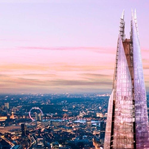 View over London from The Shard viewing gallery after a guided sightseeing walk